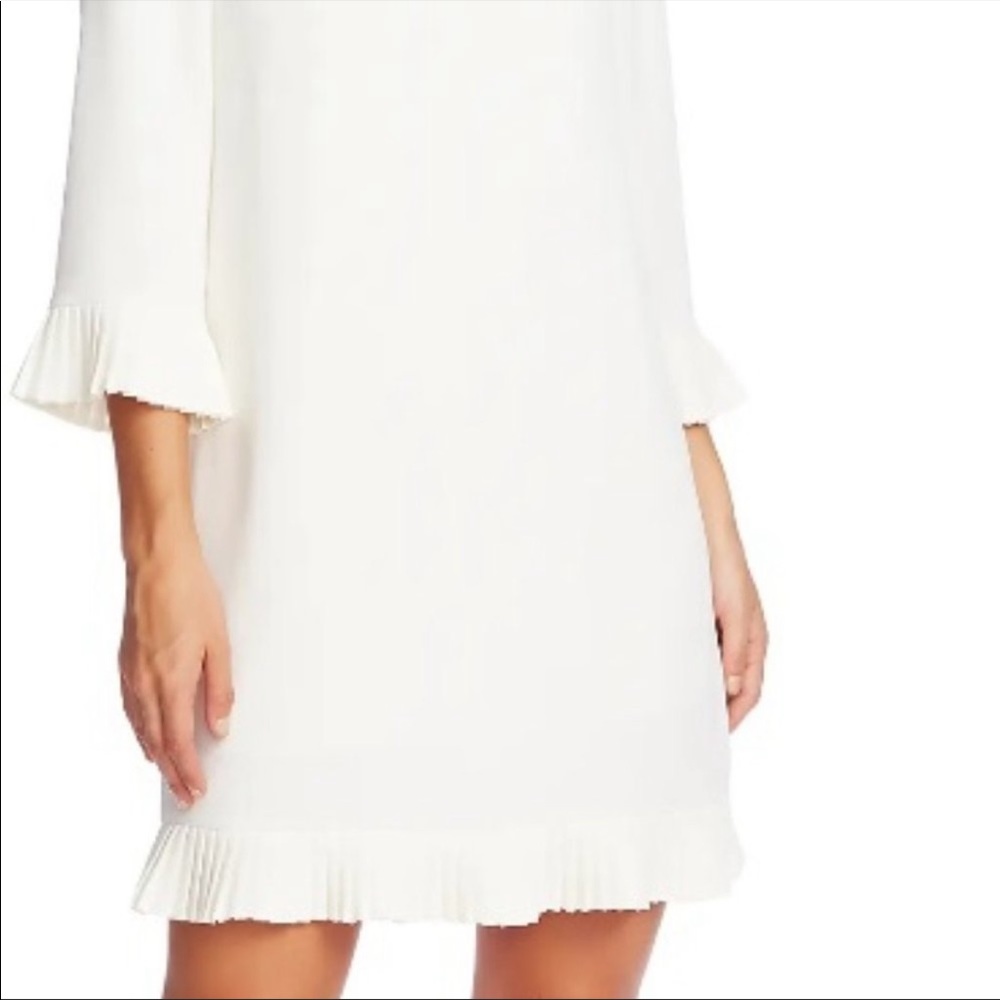 Cece Pleat Detail Moss Crepe Dress - XL WHITE